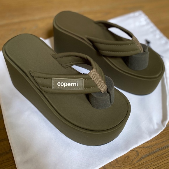 Coperni Olive Green Platform Wedge Sandals NEW Size US10 / IT40 - Picture 10 of 10